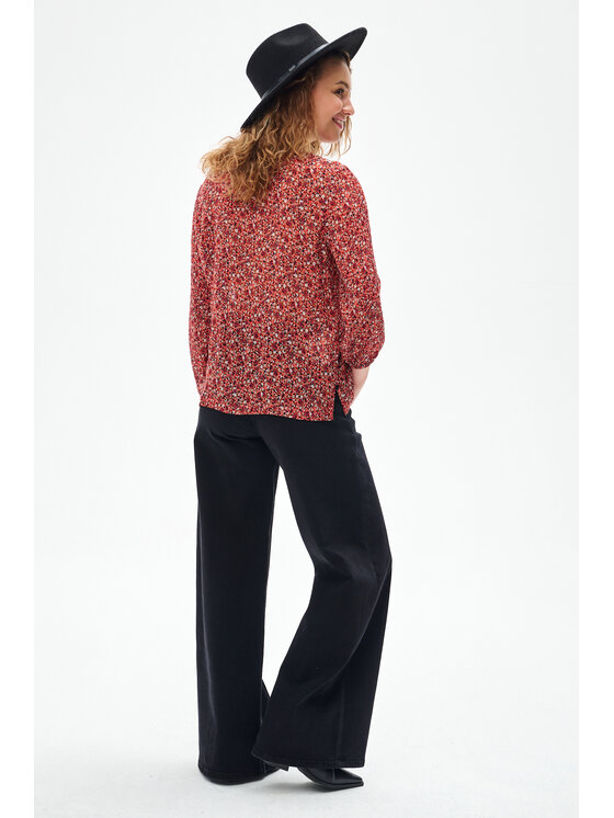 blue shadow blue shadow Bluzka Marbel Czerwony Regular Fit