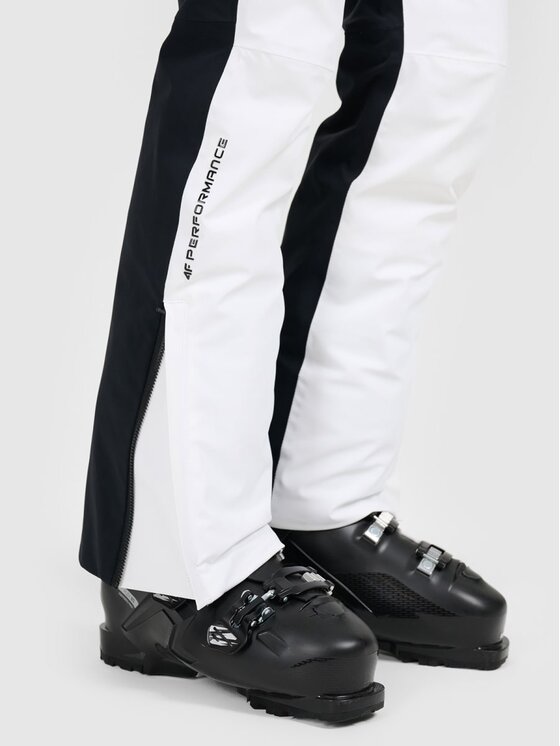 4F 4F Pantaloni da sci 4FRAW25TFTRF1293-10S Bianco Authentic Slim Fit
