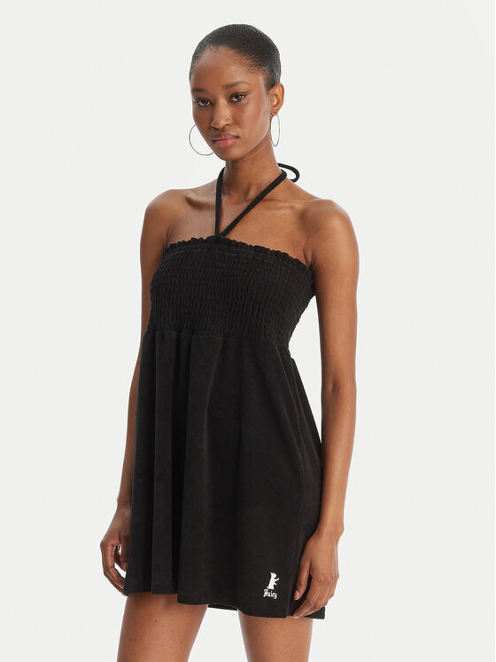 Juicy Couture Rochie de vară Smocked Terry JCGED126007 Negru Regular Fit