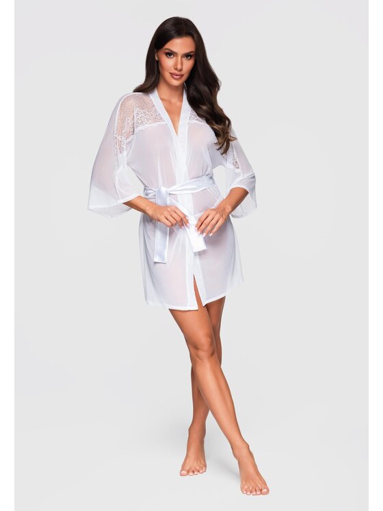 Ombre Ombre Szlafrok LW-NWRB-0102 Biały Regular Fit
