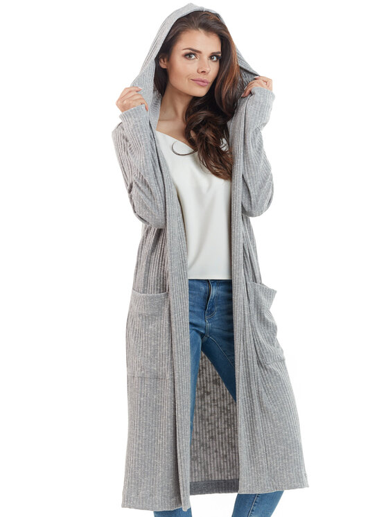 Awama Awama Kardigan L062 Šedá Basic Fit