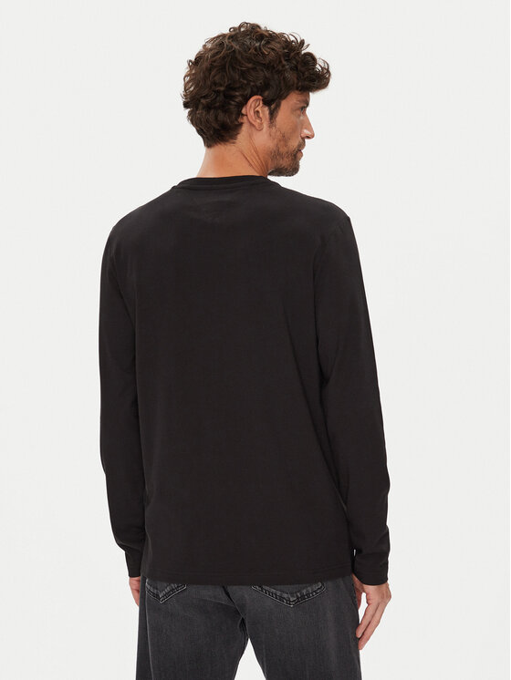 Tommy Hilfiger Tommy Hilfiger Longsleeve Stack MW0MW41293 Czarny Regular Fit