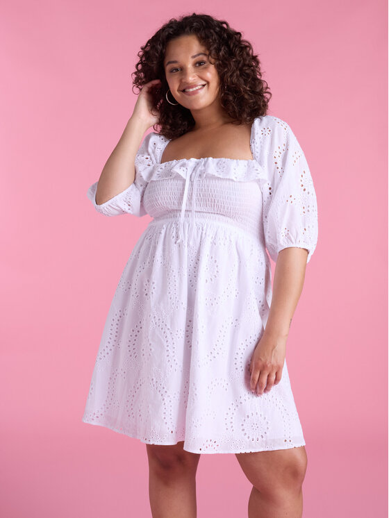 Fiorella Rubino Fiorella Rubino Vestito da giorno 7464L001145N011 Bianco A-Line Fit