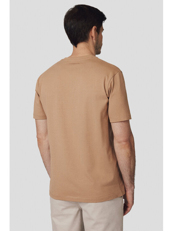 Lancerto Lancerto T-Shirt Koszulka Beżowa Bawełniana Kenneth TS073125000002 Beżowy Regular Fit
