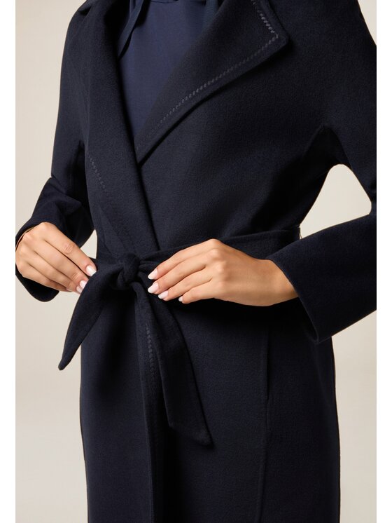 Oltre Oltre Cappotto 0074R000469N034 Blu A-Line Fit
