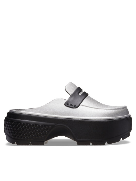 Şlapi Crocs Stomp Metallic Loafer Clog 210363 Argintiu