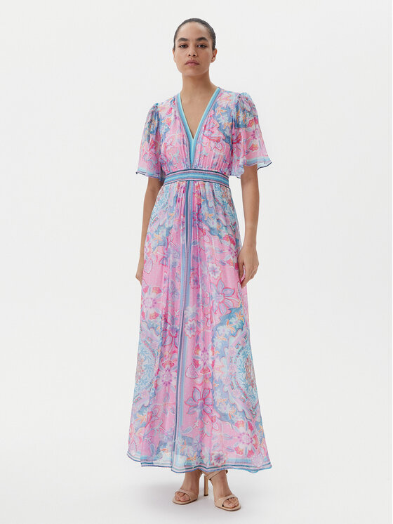 Hale Bob Sukienka letnia with silk Jaliyah 4ZCA610M Różowy Regular Fit