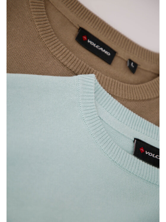Volcano Volcano Sweter S-RADO Niebieski Regular Fit
