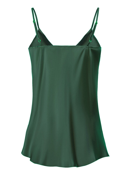 Cat&Cat Cat&Cat Top jedwabny z dekoltem woda Zielony Regular Fit