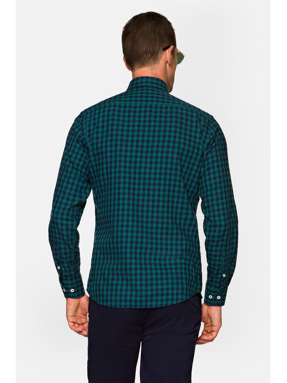 Lancerto Lancerto Koszula Taylor Zielony Slim Fit