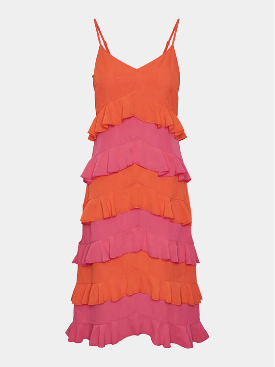 YAS YAS Sukienka letnia Clara 26032842 Pomarańczowy Regular Fit
