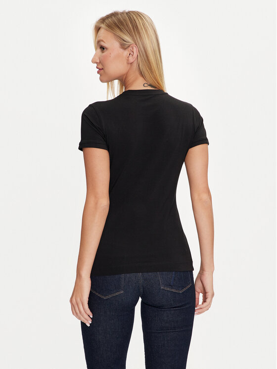 Guess Guess T-Shirt Triangle Leo W4YI40 J1314 Černá Slim Fit