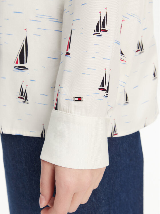 Tommy Hilfiger Tommy Hilfiger Srajca WW0WW44036 Écru Relaxed Fit