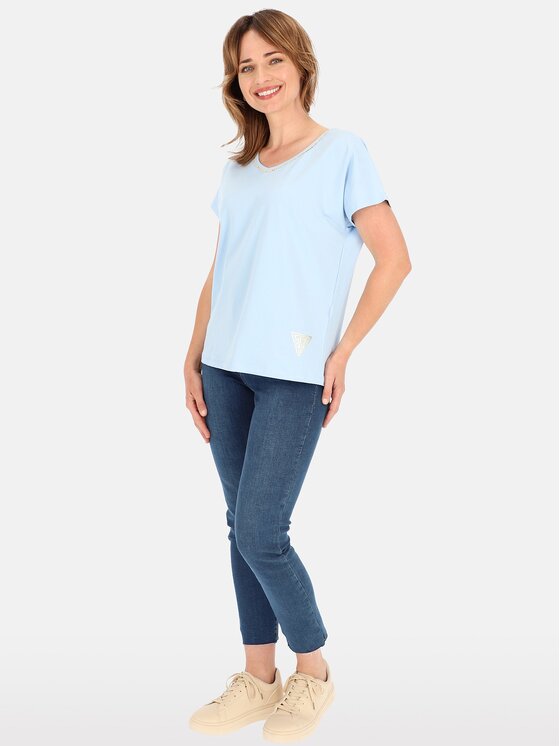 Perso Perso Tričko TCE241000F Modrá Regular Fit