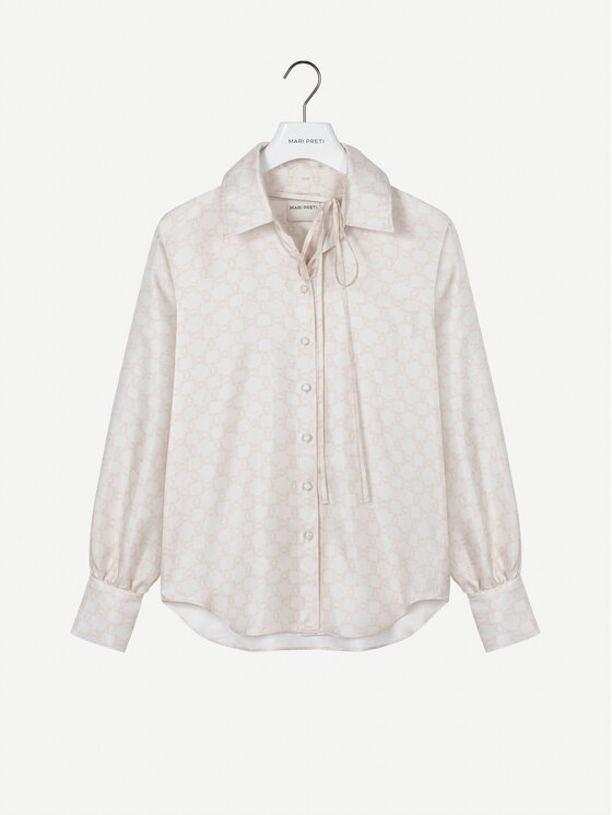 MARI PRETI MARI PRETI Bluzka MONOGRAM M Biały Regular Fit