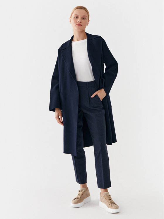 Weekend Max Mara Weekend Max Mara Hlače iz tkanine Freccia 2351361133 Mornarsko modra Slim Fit