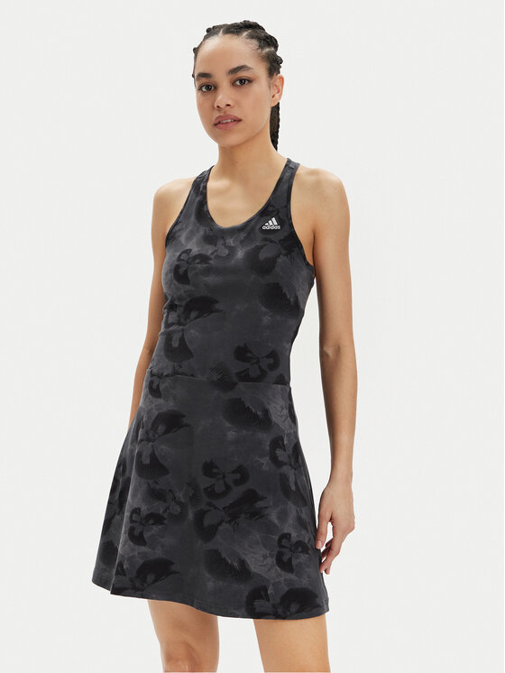 adidas adidas Лятна рокля Floral Graphic IN7319 Сив Slim Fit