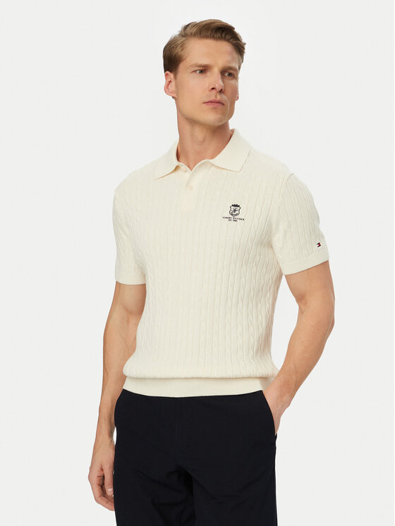 Tommy Hilfiger Tricou polo MW0MW42788 Crem Regular Fit
