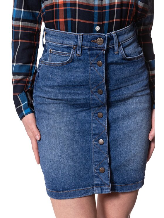 Lee Lee Spódnica mini A LINE SKIRT Niebieski Regular Fit