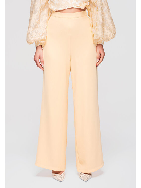 Ombre Ombre Spodnie materiałowe OW-PA-E0009 Żółty Relaxed Fit