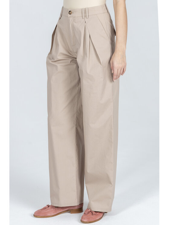 Deni Cler Milano Deni Cler Milano Spodnie materiałowe T-DC-5229-F2-10-13-1 Beżowy Loose Leg