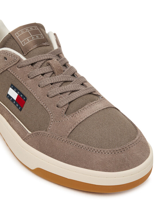 Tommy Jeans Tommy Jeans Сникърси Canvas Leather Cupsole Trainers EM0EM01680 Кафяв