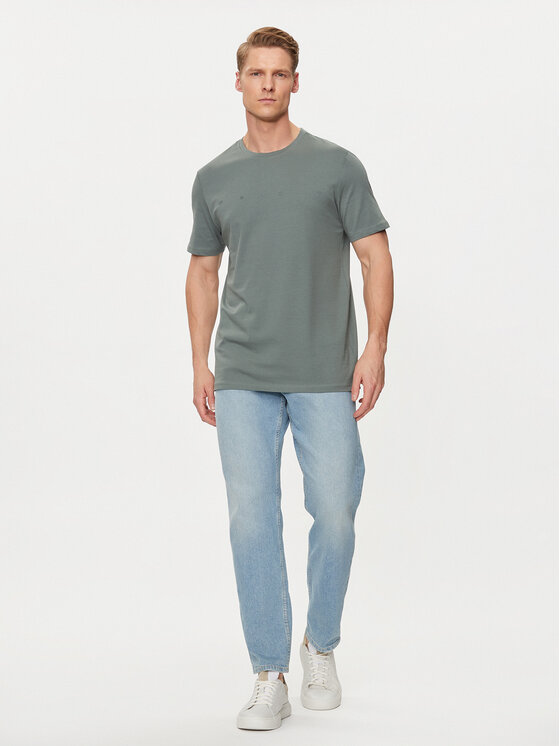4F 4F Marškinėliai 4FWSS24TTSHM1283 Žalia Regular Fit