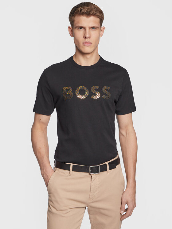 black and gold boss t shirt