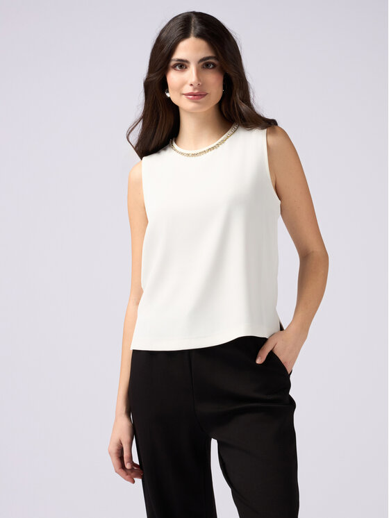 Oltre Oltre Blusa 2459R103016N011 Bianco Regular Fit