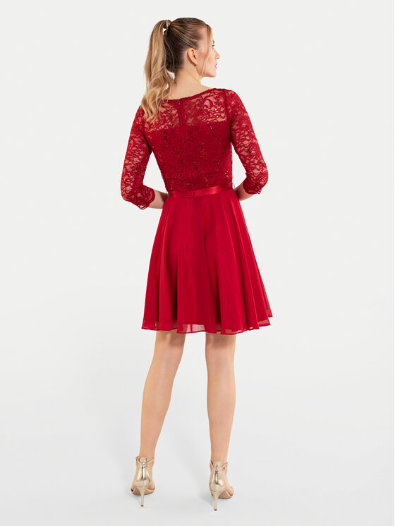 Swing Swing Koktel haljina 77761210 Crvena Regular Fit