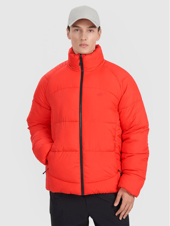 4F 4F Kurtka puchowa MIDSHOP TEXTILE Czerwony Regular Fit