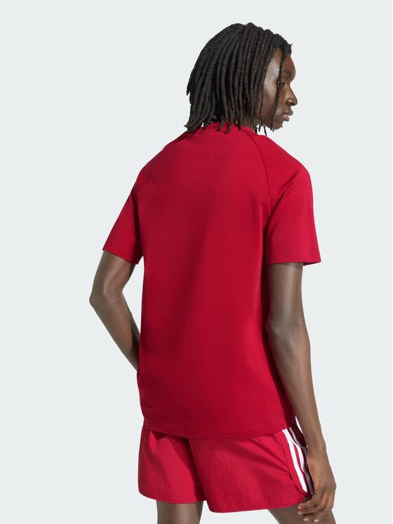adidas adidas T-Shirt CHEST STRIPES Czerwony Regular Fit
