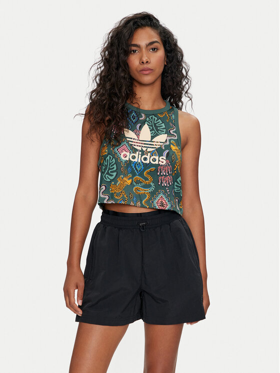 adidas adidas Top FARM Rio Trefoil IW0798 Grün Regular Fit