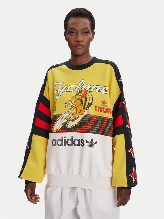 adidas Bluza Archive Cycling JW0147 Żółty Oversize