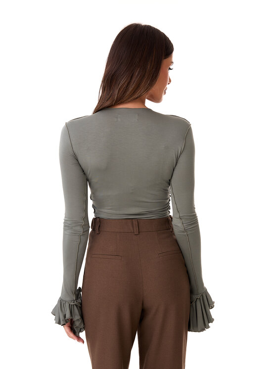 MANDRAGORA MANDRAGORA Bluzka Rosalie Khaki Flexible Fit
