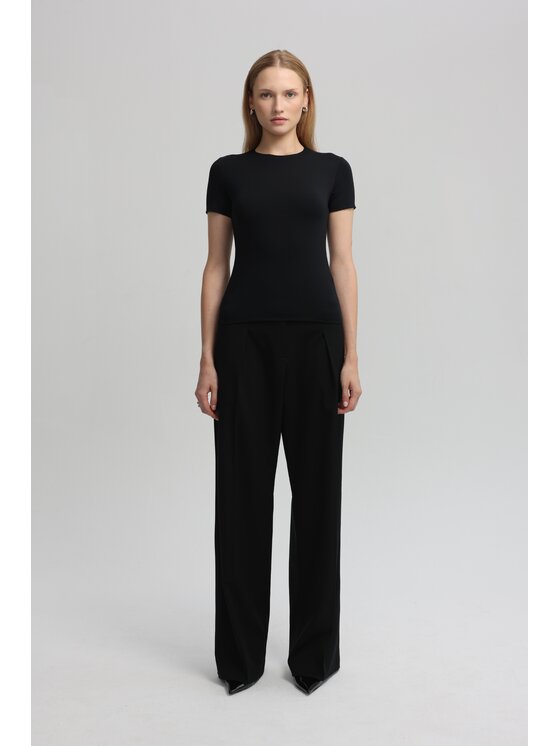 LAGOM LAGOM T-Shirt Dopasowany Czarny Regular Fit