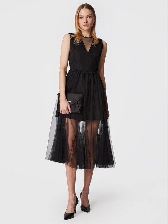 TWINSET TWINSET Φόρεμα κοκτέιλ 231TP2721 Μαύρο Regular Fit