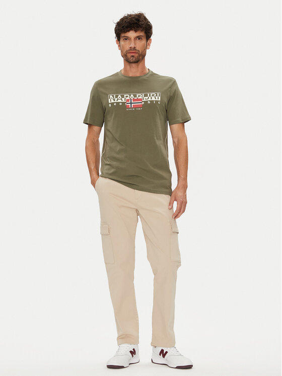 Napapijri Napapijri T-Shirt S-Aylmer NP0A4HTO Grün Regular Fit
