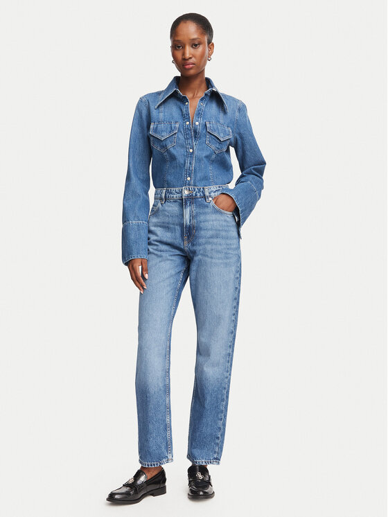 BOSS BOSS Дънки Ada 50564443 Тъмносин Boyfriend Fit