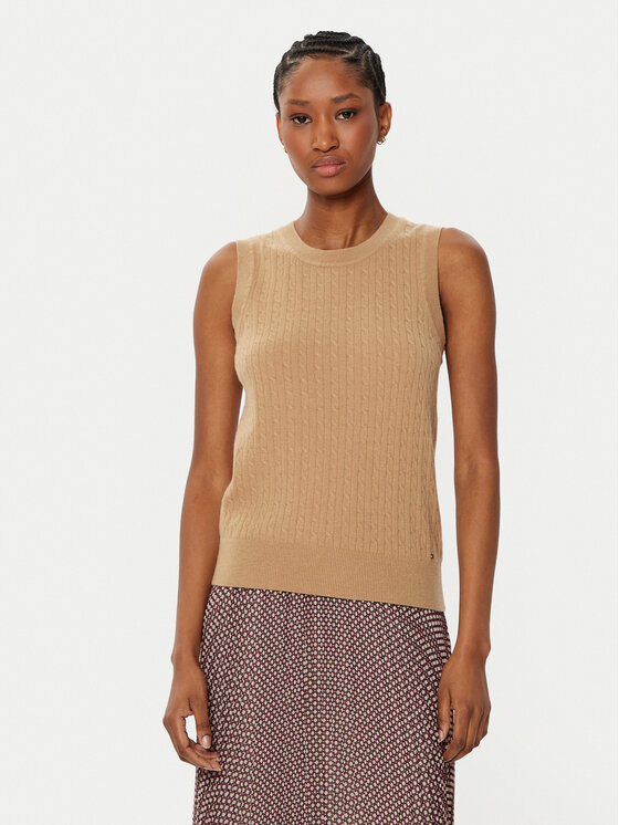Tommy Hilfiger Tommy Hilfiger Kampsun WW0WW43956 Beež Regular Fit