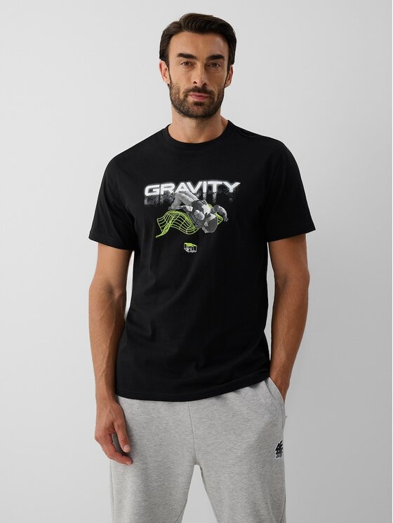 4F 4F T-Shirt 4FRAW26TTSHM4663-20S Czarny Regular Fit