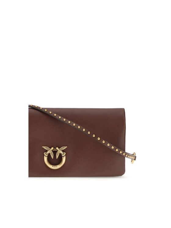 PINKO PINKO Torebka Bordeaux Calf Leather Bos Taurus Clutch Bordowy