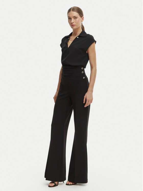 Rinascimento Spodnie palazzo CFC0020264002 Czarny Flare Fit