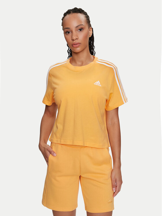 adidas Тишърт Essentials 3-Stripes IS1575 Жълт Loose Fit | Modivo.bg