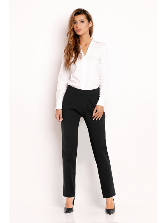 Awama Awama Spodnie damskie L033 Czarny Basic Fit