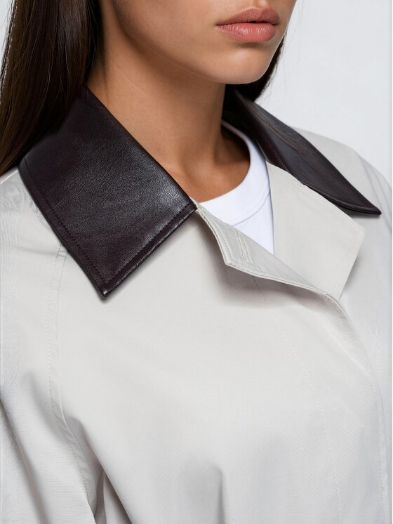 Ombre Ombre Płaszcz przejściowy OW-CT-E0022 Beżowy jasny Regular Fit