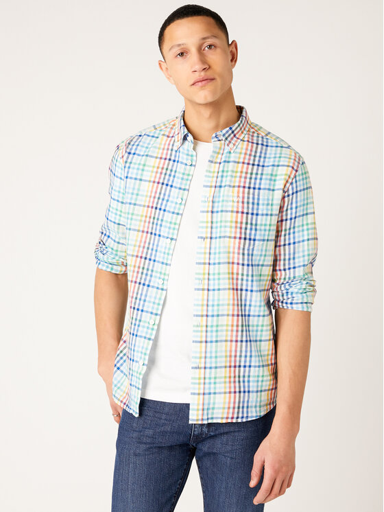 Wrangler Wrangler Koszula Bdown W5A3OR989 112130033 Kolorowy Regular Fit