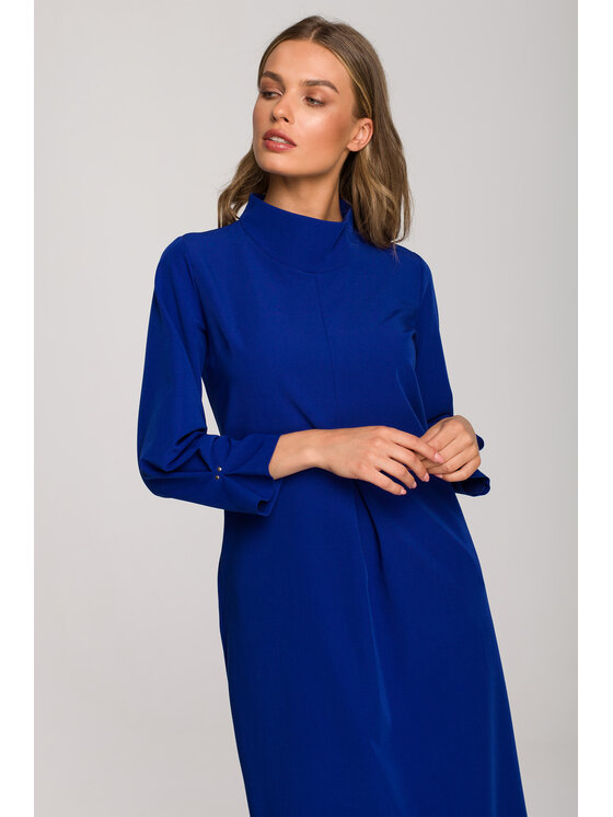 Stylove Stylove Koktejlové šaty S318 Modrá Regular Fit