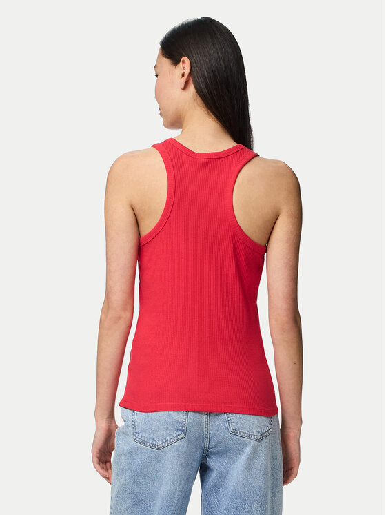 Pieces Pieces Top Ruka 17133673 Czerwony Slim Fit