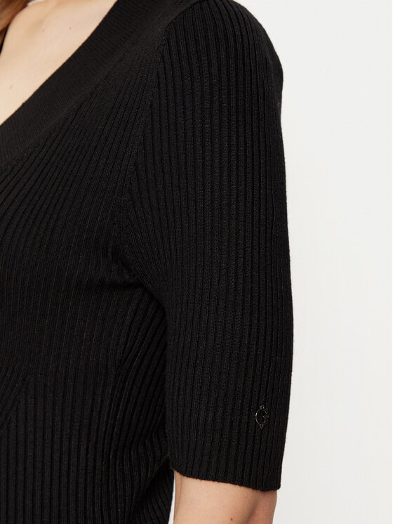 Guess Guess Úpletové šaty W5RK11 Z2V62 Černá Bodycon Fit